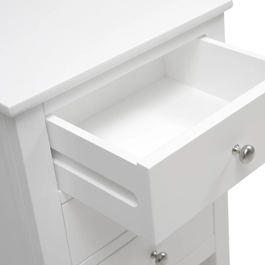 Simply Cotswold Pure White 3 Drawer Bedside Table