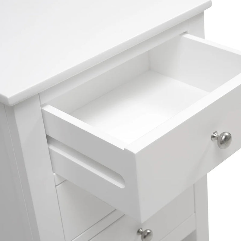 Simply Cotswold Pure White 3 Drawer Bedside Table