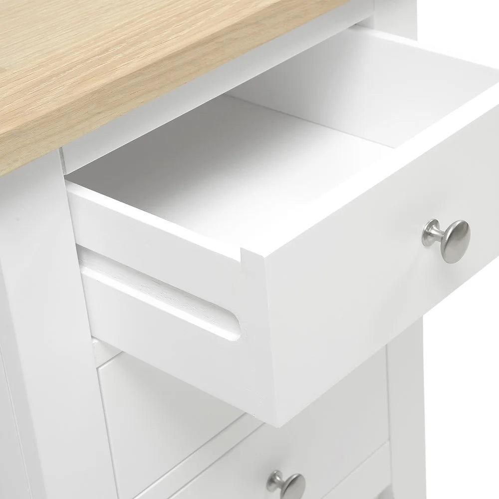 Chester Pure White 3 Drawer Bedside Table