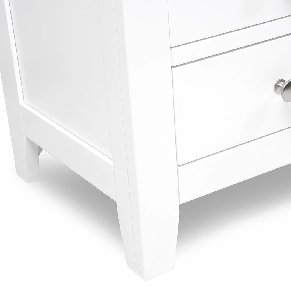 Chester Pure White 3 Drawer Bedside Table