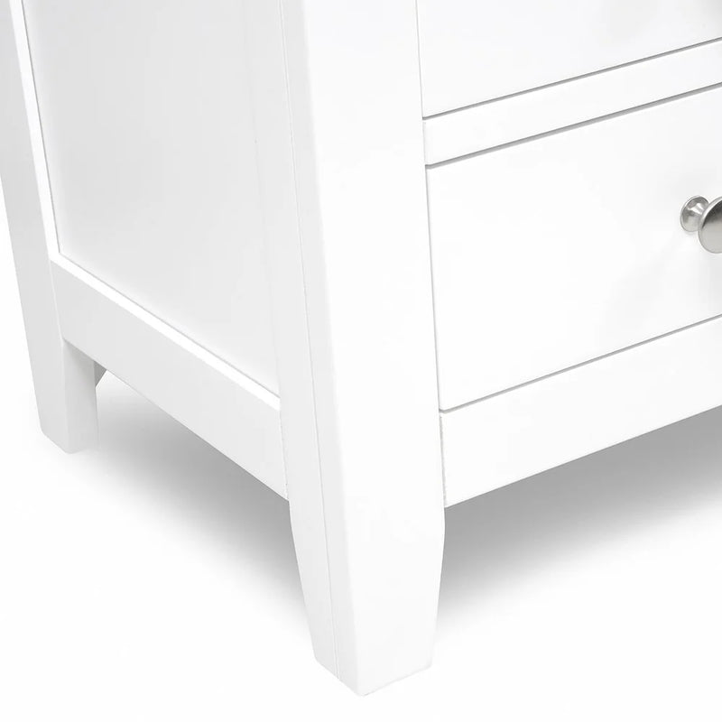 Chester Pure White 3 Drawer Bedside Table