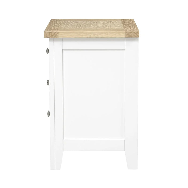 Chester Pure White 3 Drawer Bedside Table