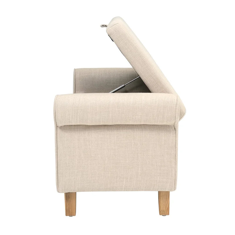 Sherborne Winged Ottoman - Stone Linen