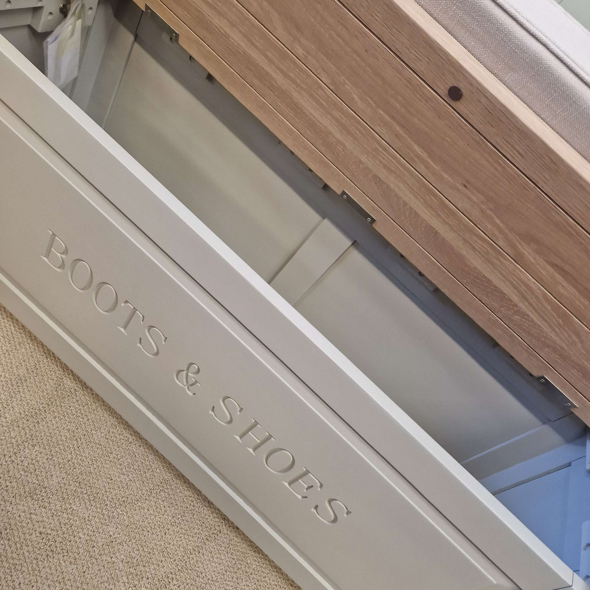 Chester Dove Grey Large Shoe Storage Trunk and Bench