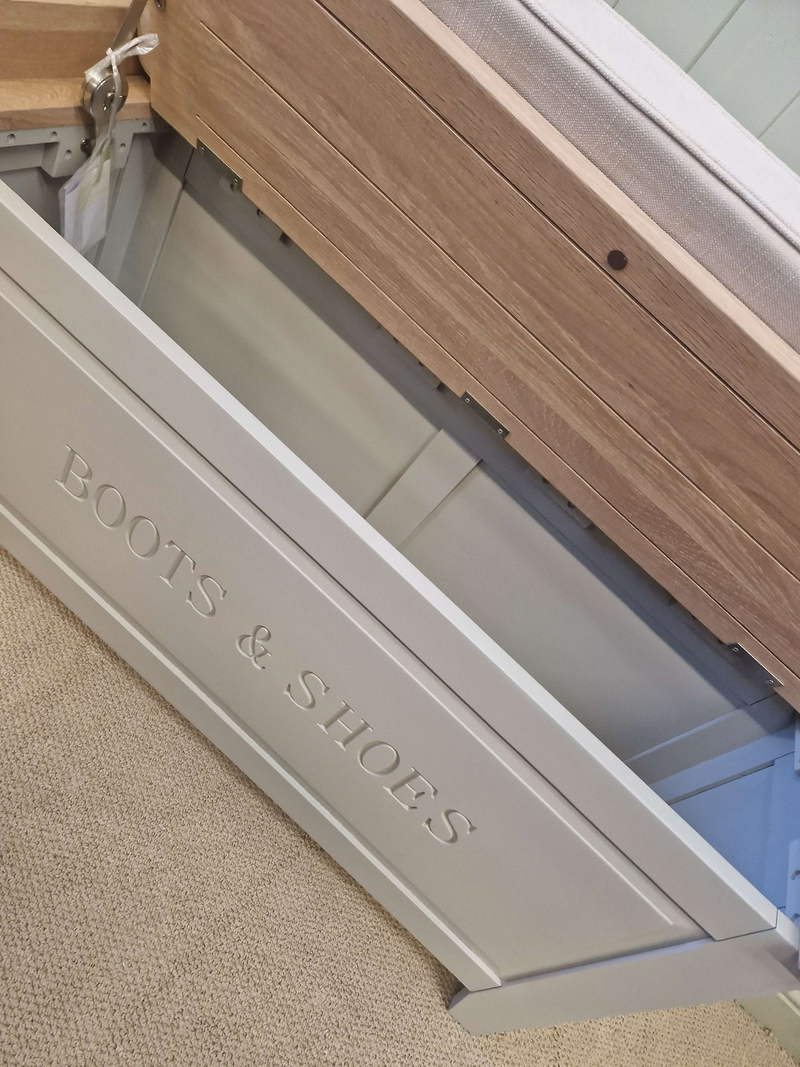 Chester Dove Grey Large Shoe Storage Trunk and Bench