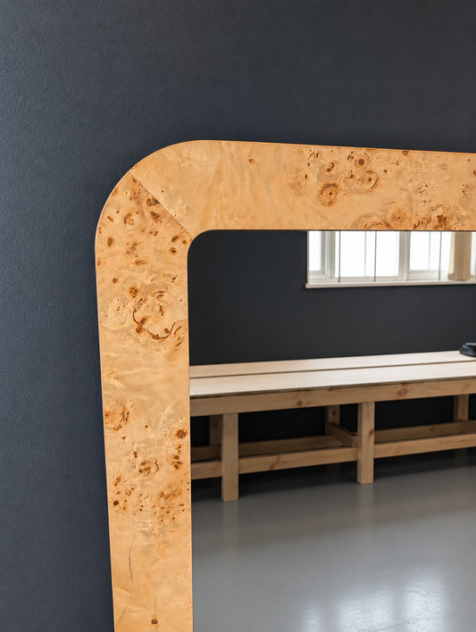 Burled Wood Wall Mirror