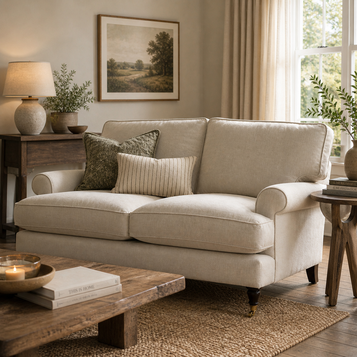 Stewart 3 Seater Sofa - Natural - Rustic Weave
