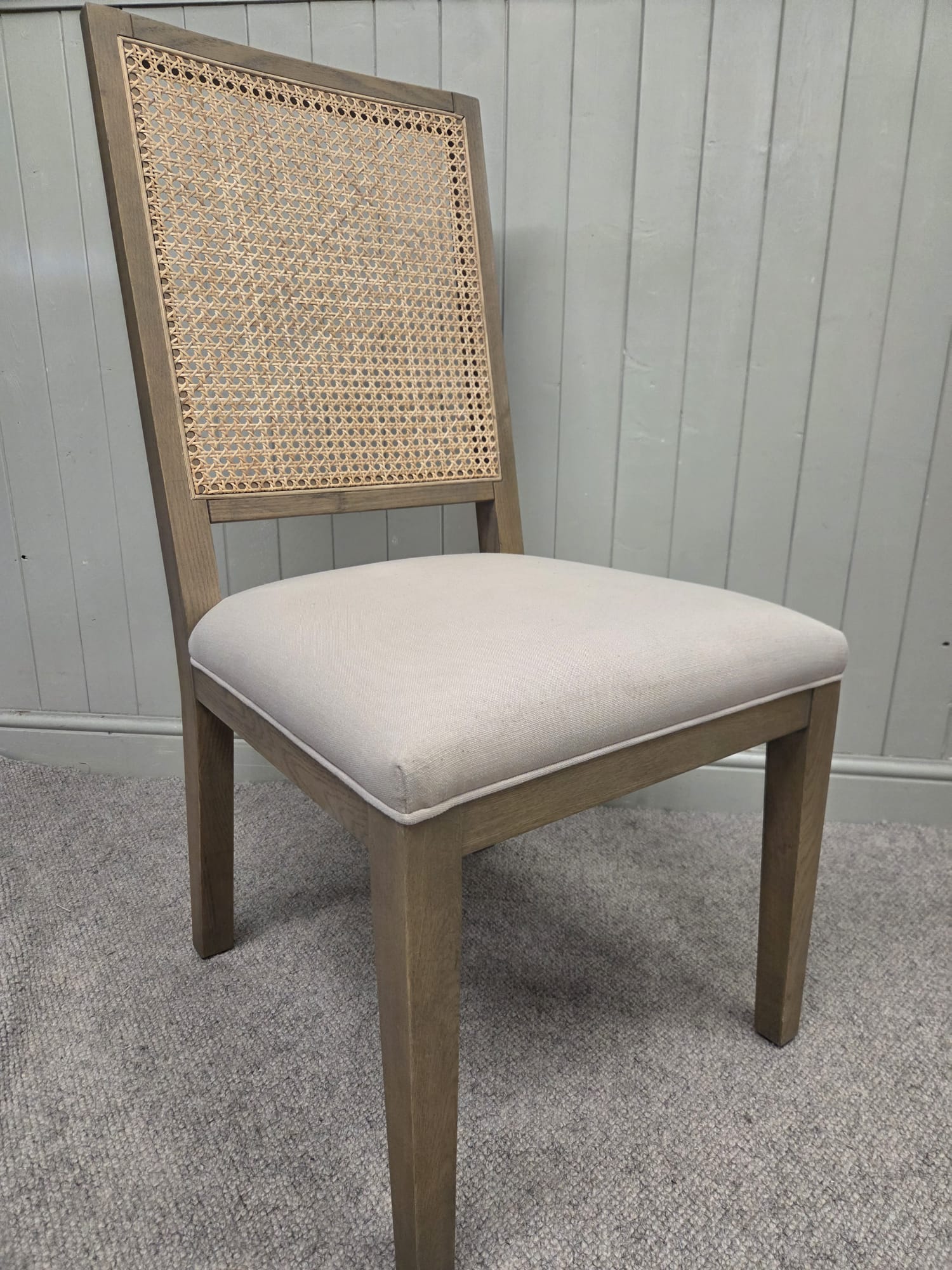 Elkstone Smoked Oak Rattan Back Chairs- Set of 2