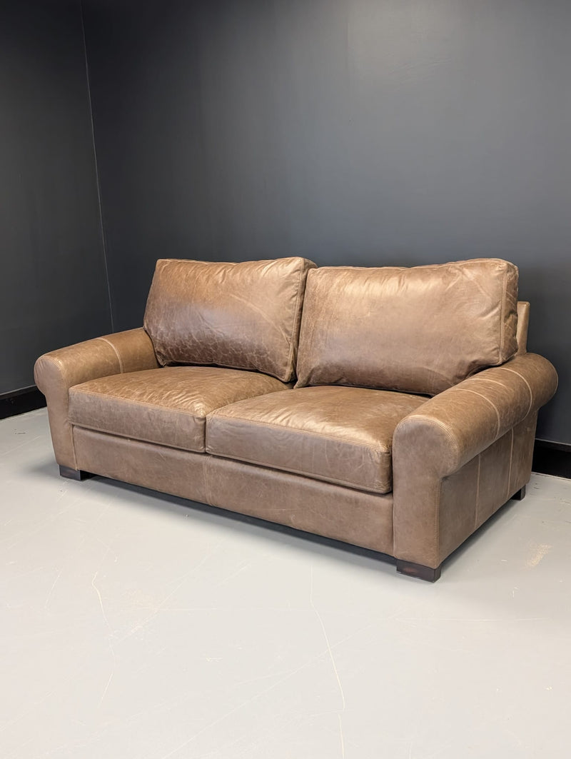 Turner Roll Arm Leather Sofa (201 cm - 277 cm)