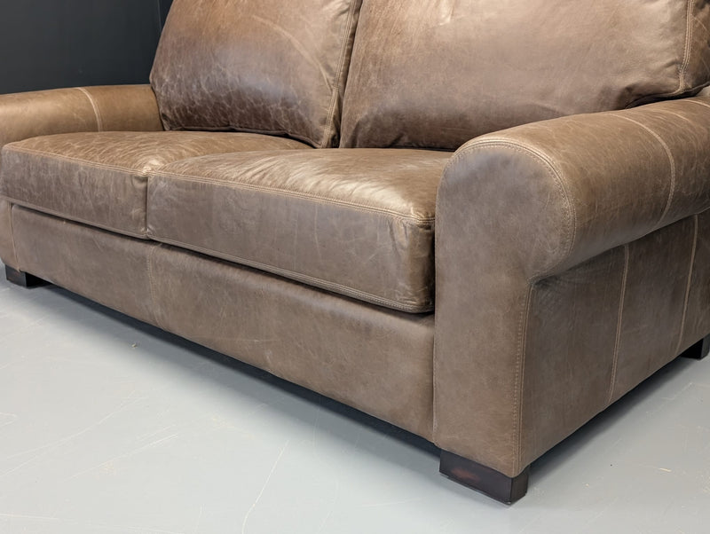 Turner Roll Arm Leather Sofa (201 cm - 277 cm)