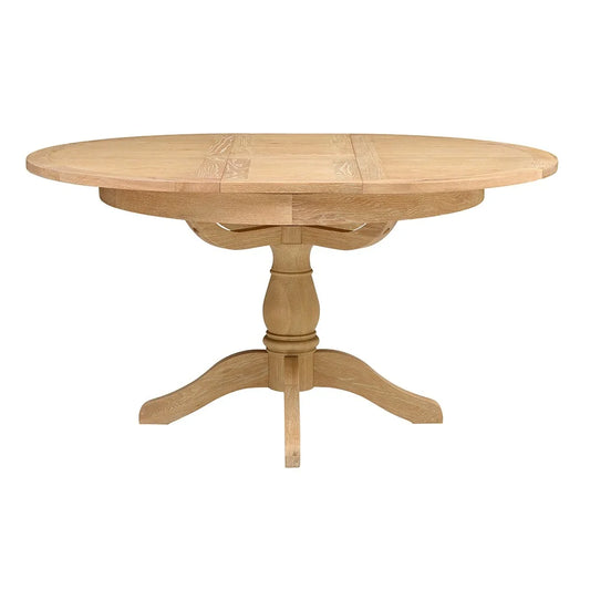 Inglesham Whitewash Oak 4-6 Seater Round Extending Dining Table
