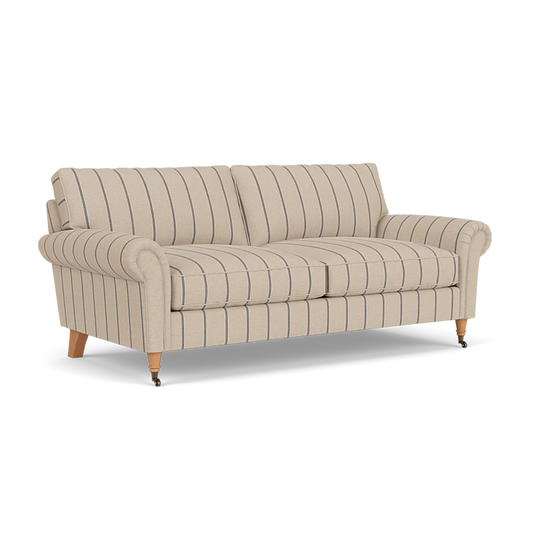 Osborne Charcoal Compton Stripe 3 Seater Sofa