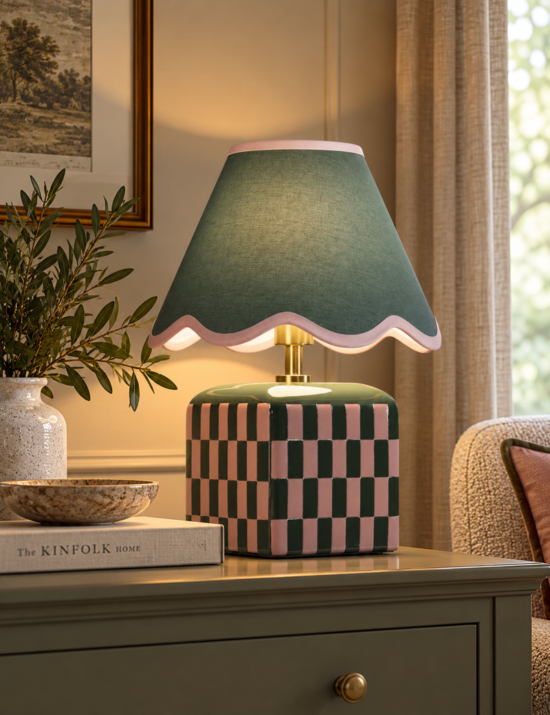 Checkerboard Table Lamp - Multi