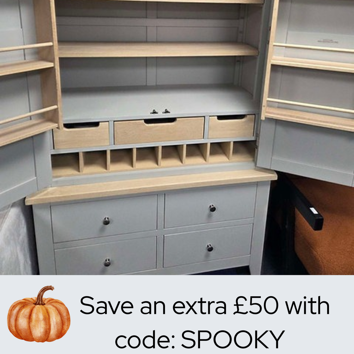Chester Dove Grey Double Larder