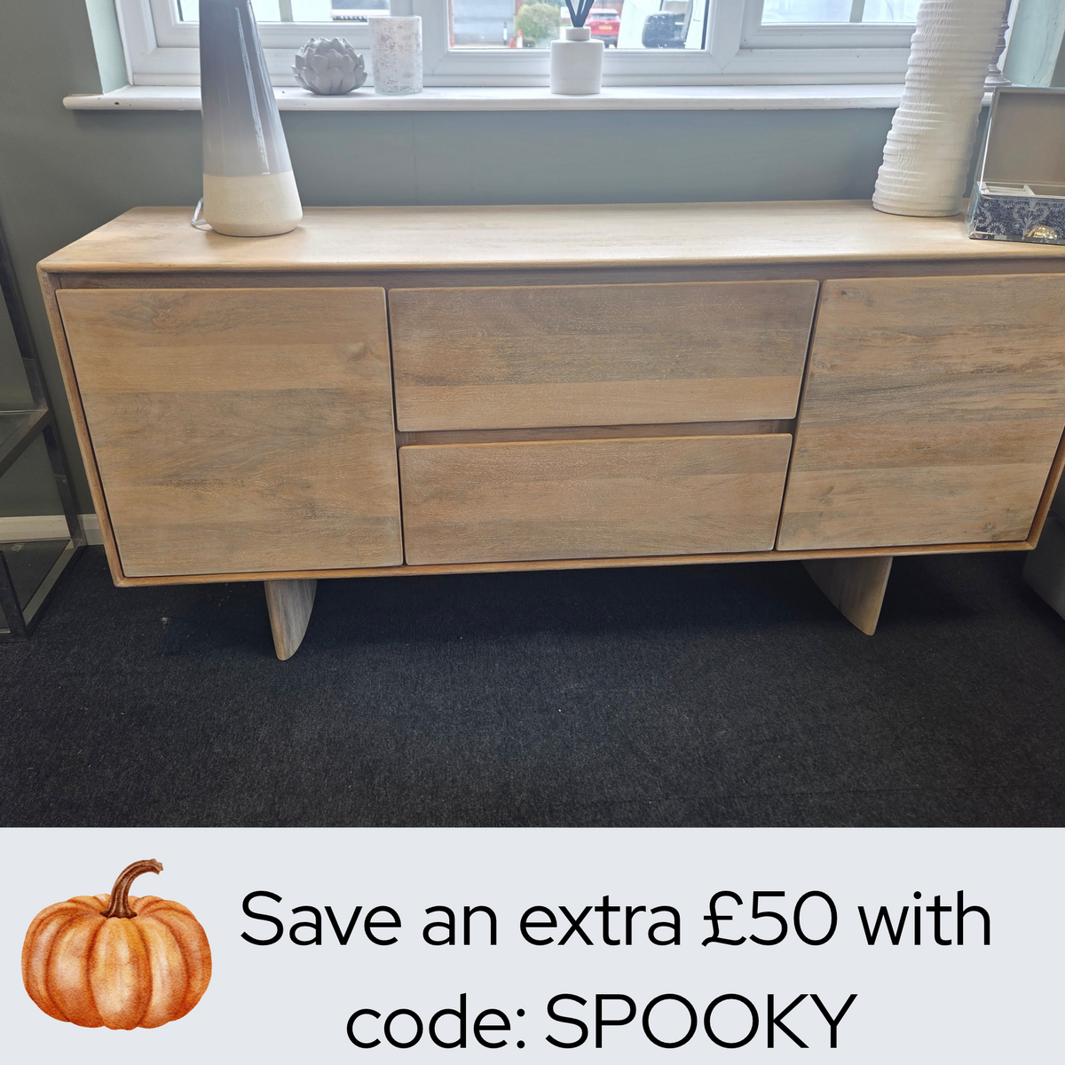 Anton Solid Wood Sideboard (160 cm)