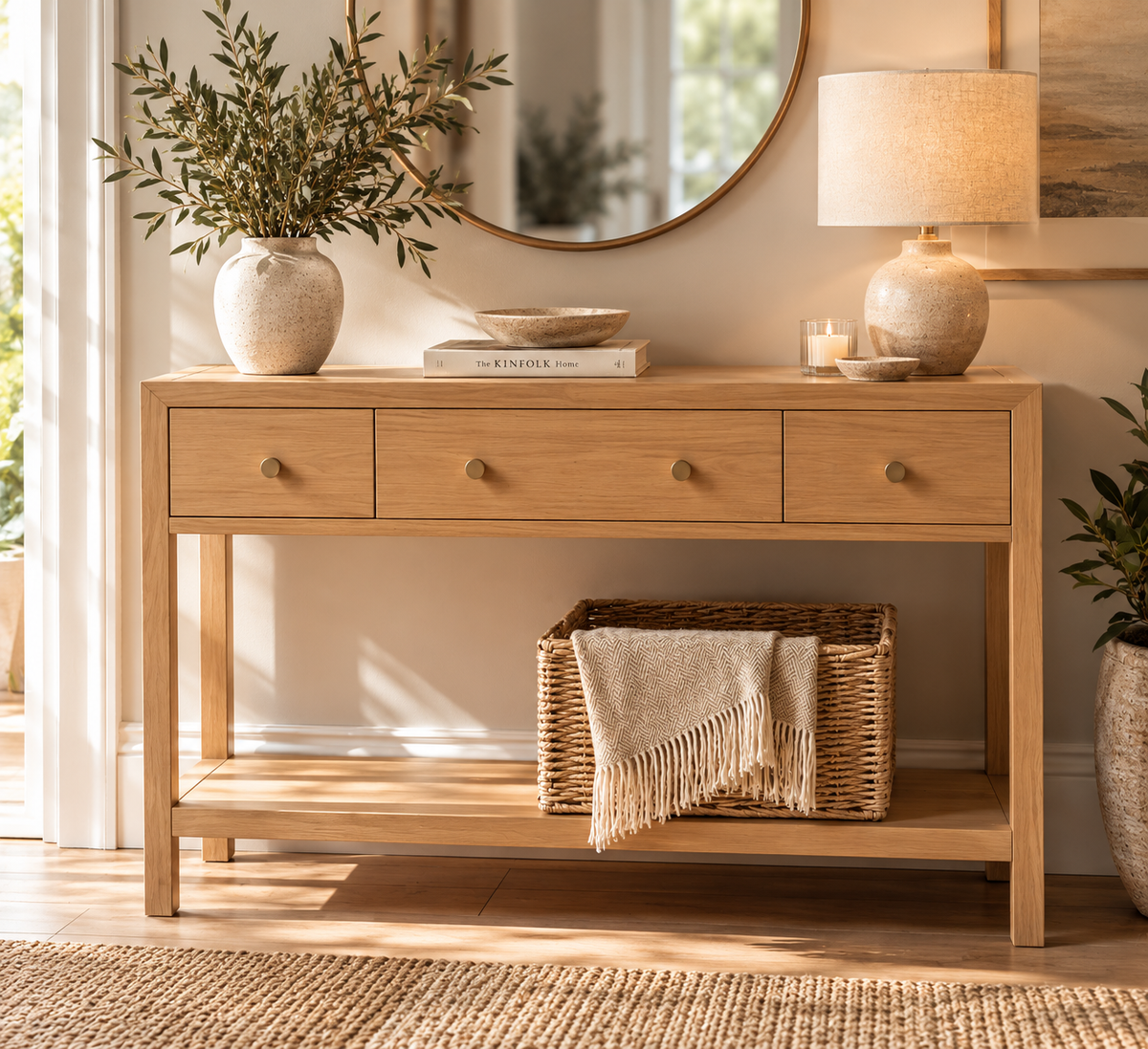 Blockley Light Oak Console Table