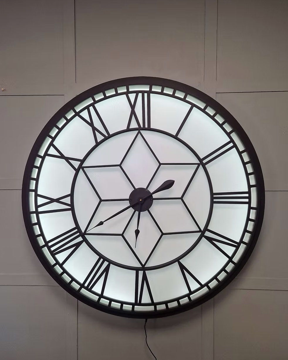 Oversized Backlit Wall Clock with 2m cable