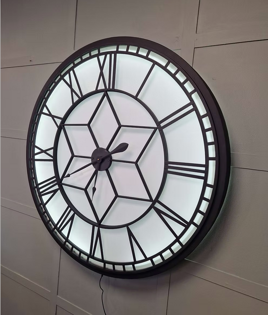 Oversized Backlit Wall Clock with 2m cable