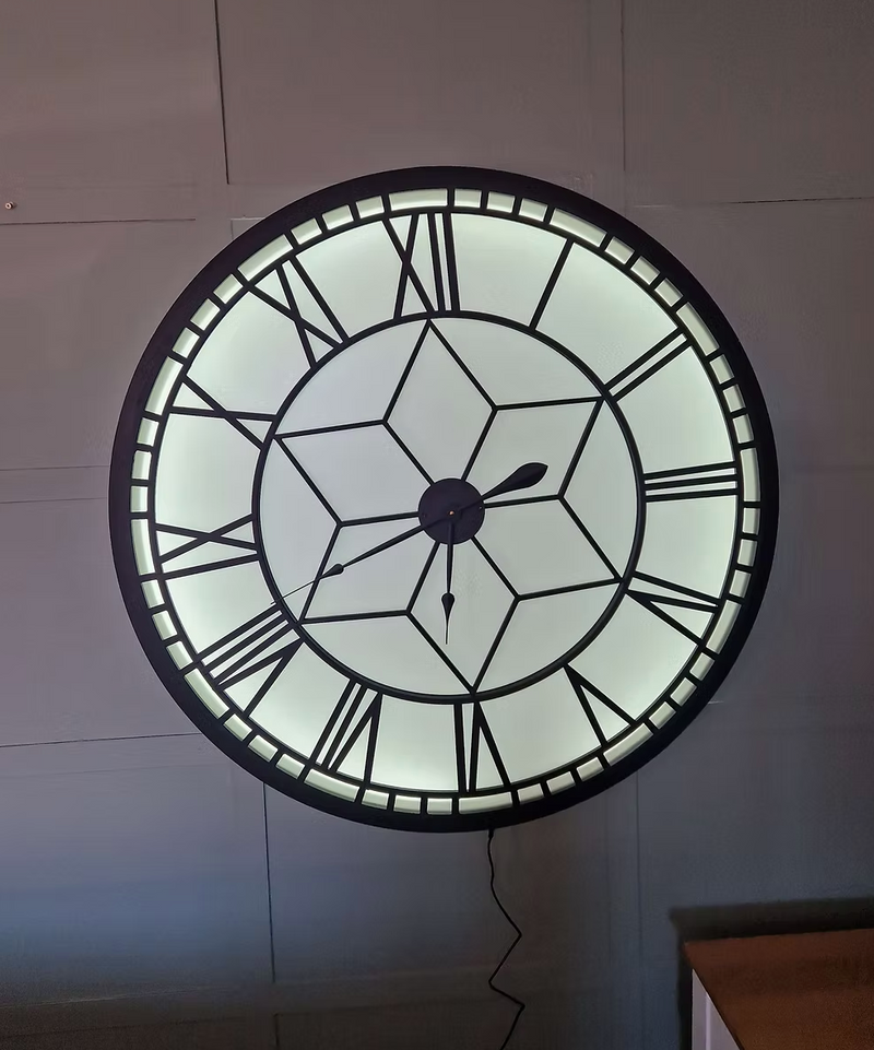 Oversized Backlit Wall Clock with 2m cable