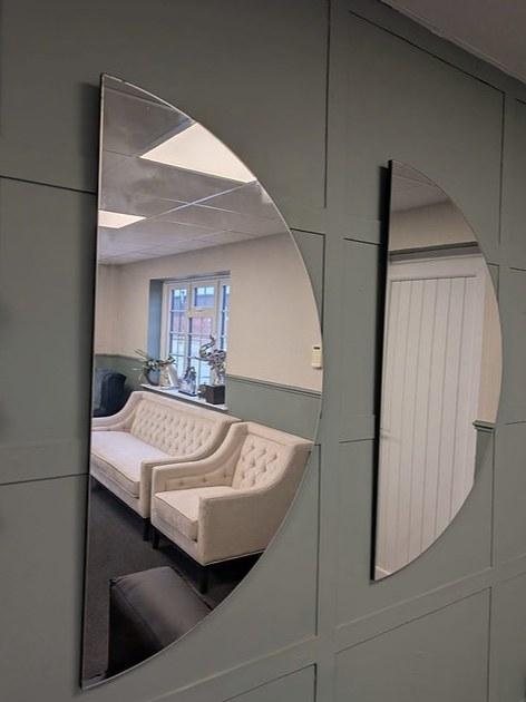 Half Moon Crystal Clear Wall Mirror