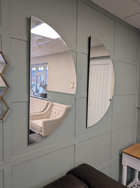 Half Moon Crystal Clear Wall Mirror