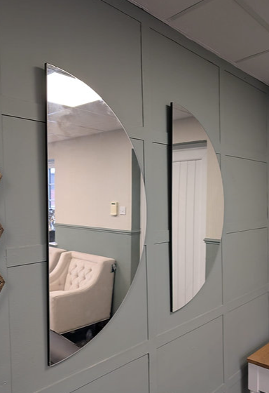 Half Moon Crystal Clear Wall Mirror