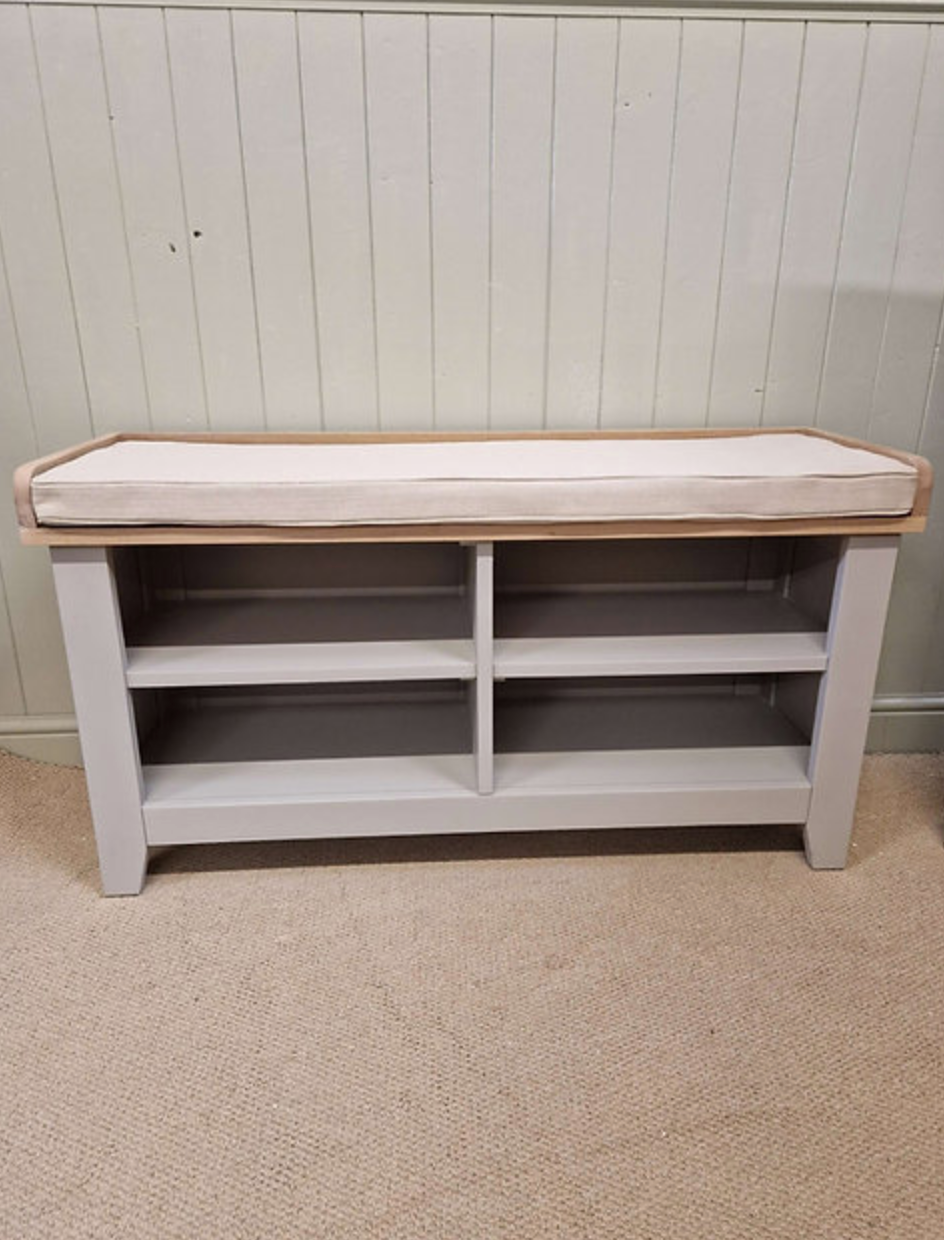 Chester Dove Grey Open Shoe Storage Bench