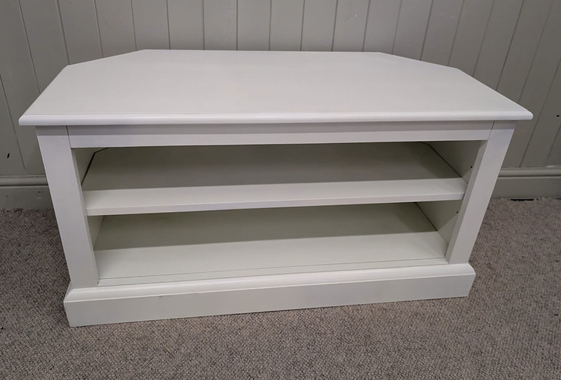 Burford Warm White Corner TV Stand