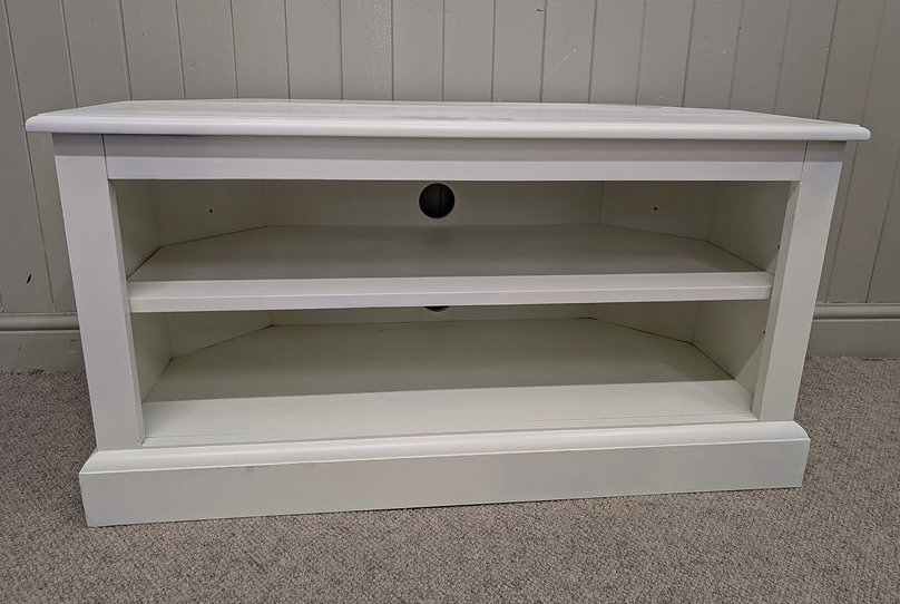 Burford Warm White Corner TV Stand