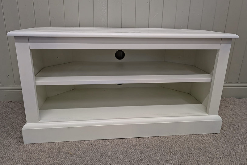 Burford Warm White Corner TV Stand