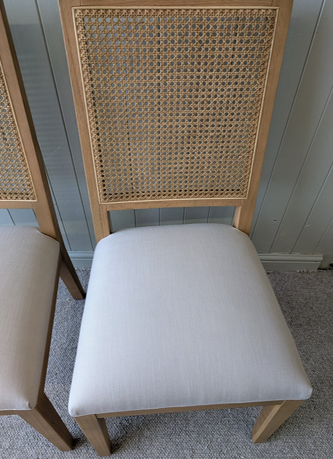 Pair of Elkstone Mellow Oak Rattan Back Chairs