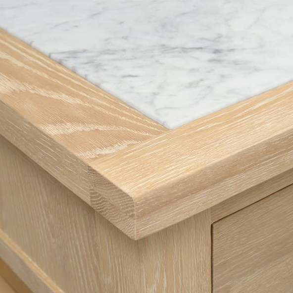 Inglesham Whitewash Oak Kitchen Island