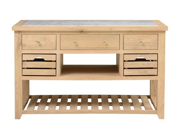 Inglesham Whitewash Oak Kitchen Island