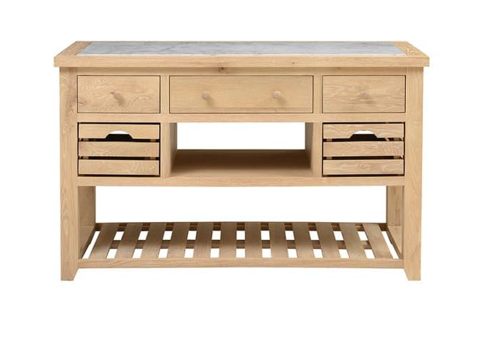 Inglesham Whitewash Oak Kitchen Island