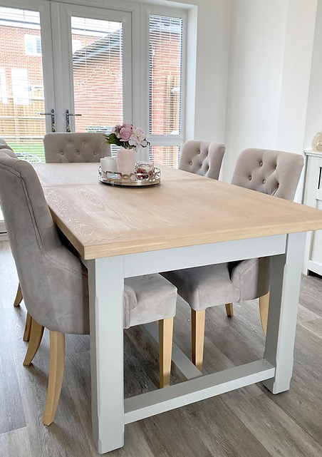Chester Dove Grey 6-10 Seater Extending Dining Table