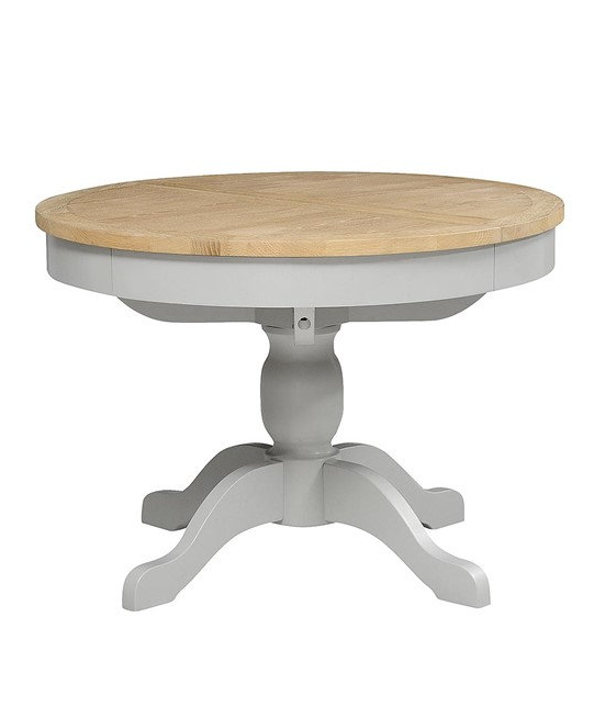 Chester Dove Grey 4-6 Seater Round Extending Dining Table