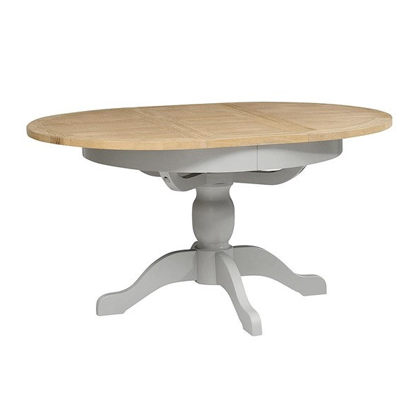 Chester Dove Grey 4-6 Seater Round Extending Dining Table