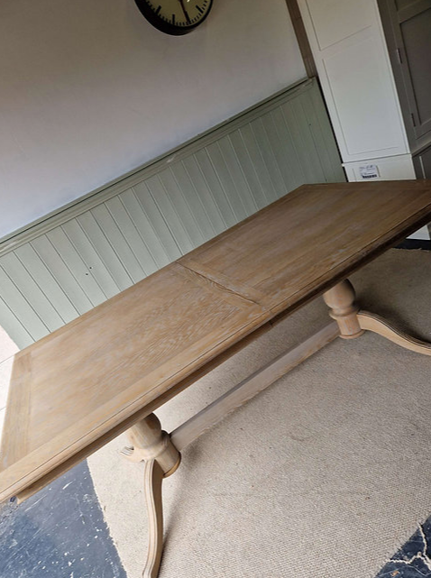Camille Limewash Oak 6-10 Seater Extending Dining Table
