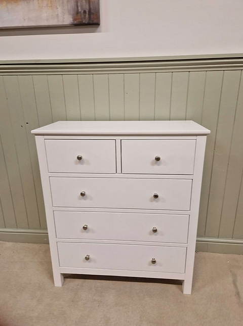 Simply Cotswold Pure White 5 Drawer Chest