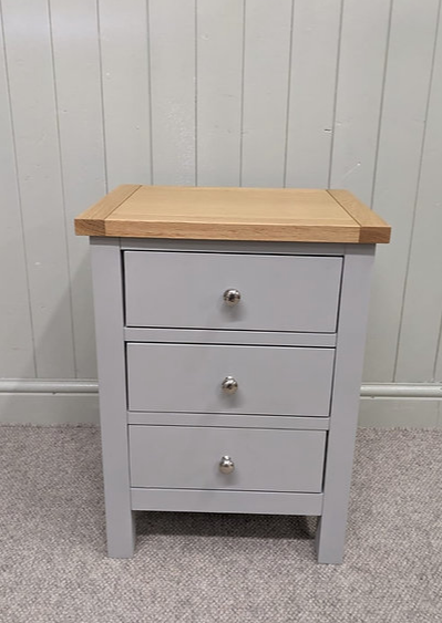 Simply Cotswold Pebble Grey 3 Drawer Bedside