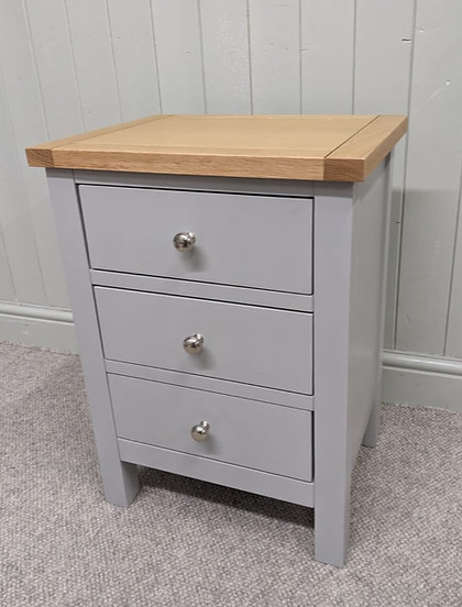 Simply Cotswold Pebble Grey 3 Drawer Bedside
