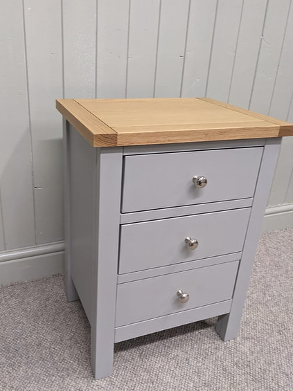 Simply Cotswold Pebble Grey 3 Drawer Bedside