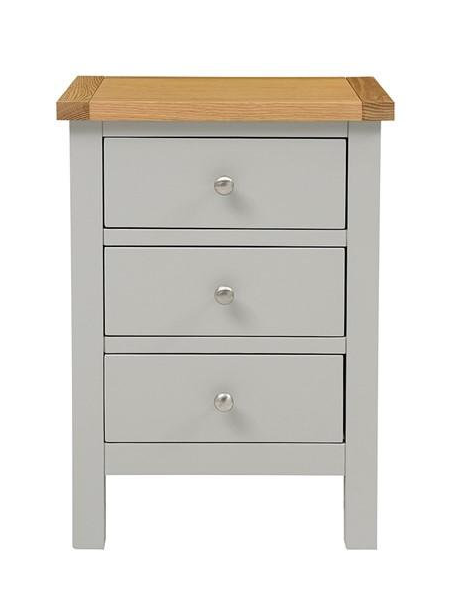 Simply Cotswold Pebble Grey 3 Drawer Bedside