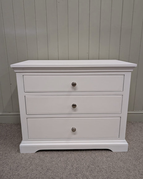 Fairford Soft White Large 3 Drawer Bedside