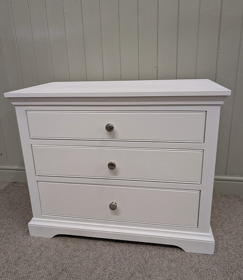 Fairford Soft White Large 3 Drawer Bedside