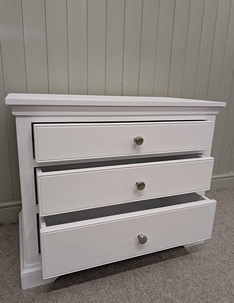 Fairford Soft White Large 3 Drawer Bedside