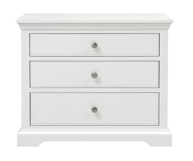 Fairford Soft White Large 3 Drawer Bedside