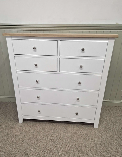 Chester Pure White 7 Drawer Chest