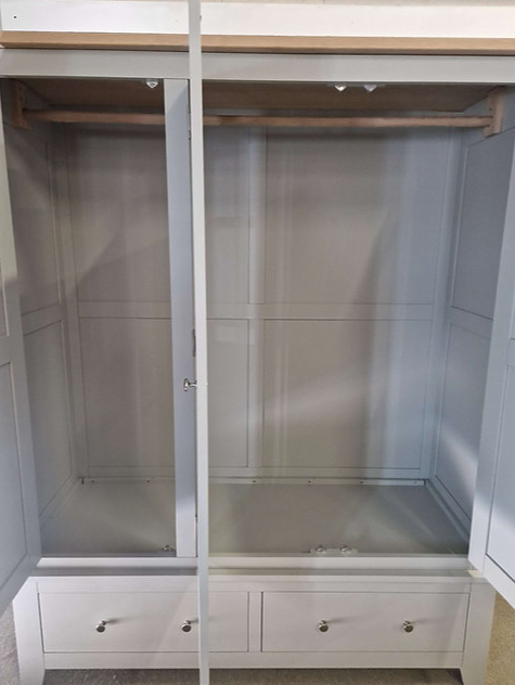 Chester Dove Grey Triple Wardrobe