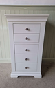 Chantilly Warm White Tall 5 Drawer Chest